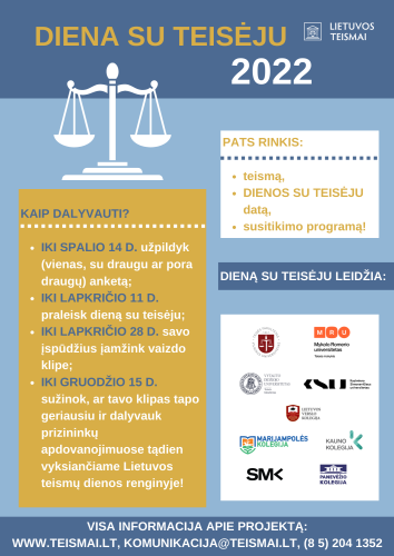 Studente, dalyvauk projekte Diena su teisėju!