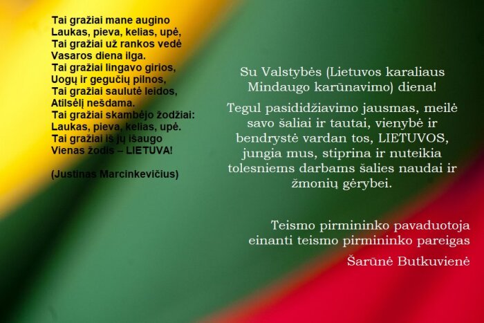 Sveikiname su Valstybės diena
