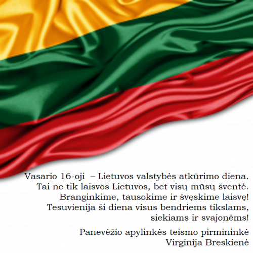 Vasario 16-osios sveikinimas